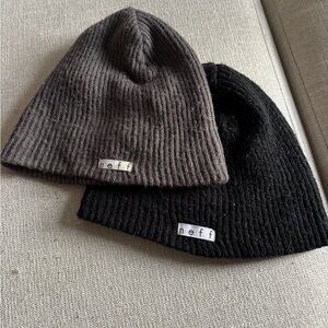 Neff Black and Brown Beanie Set